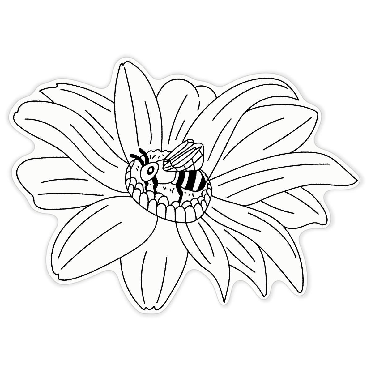 ' Honeybee & Daisy' Clear Premium Vinyl Decal Stickers – Waterproof, Durable & Easy to Apply - For Car Bumpers, Windows, Bins & More - XXL (720mm) (DC00163211)