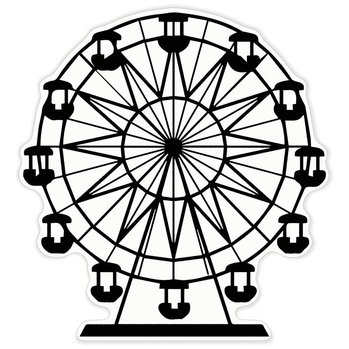 'Ferris Wheel' Vinyl Decal Sticker - Clear, 72cm - Waterproof Permanent Graphic for Cars, Windows, Bins and Smooth Surfaces (DC00169530)
