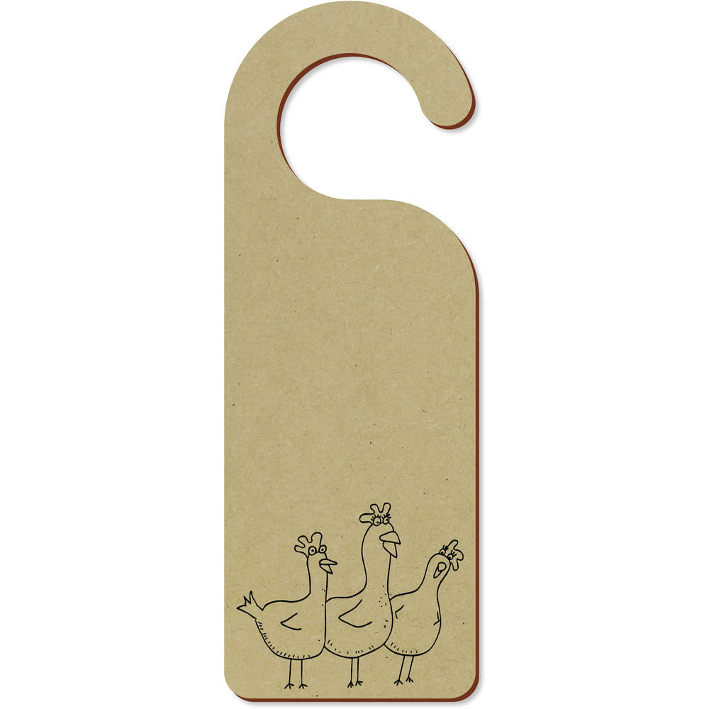 'Chickens' 200mm x 72mm Door Hanger / Sign (DH00003128)