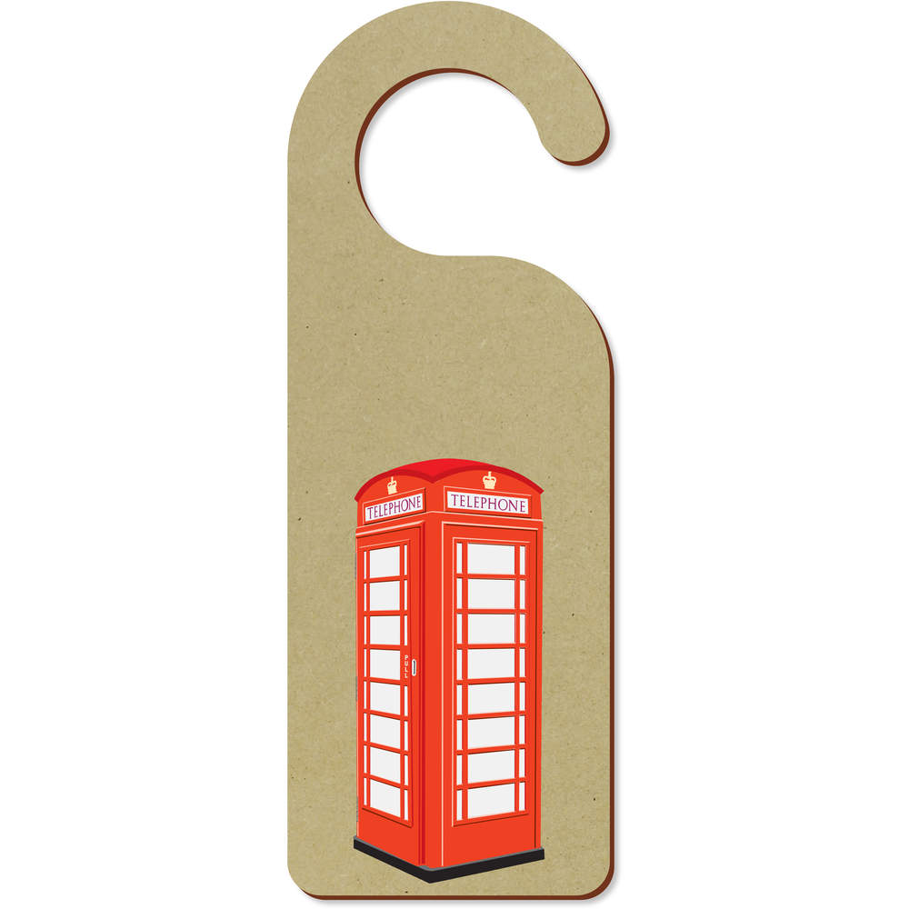 'Telephone Box' 200mm x 72mm Door Hanger / Sign (DH00017490)