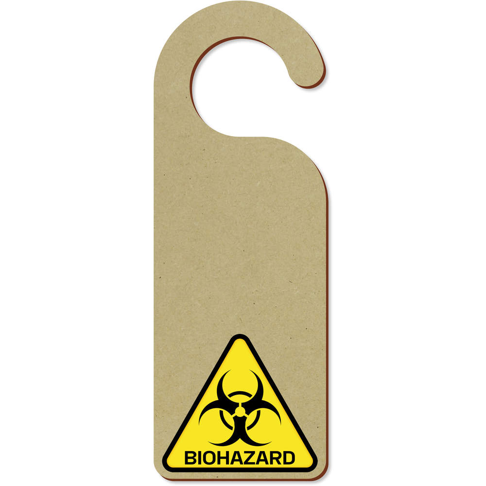 'Biohazard Sign' 200mm x 72mm Door Hanger / Sign (DH00018990)