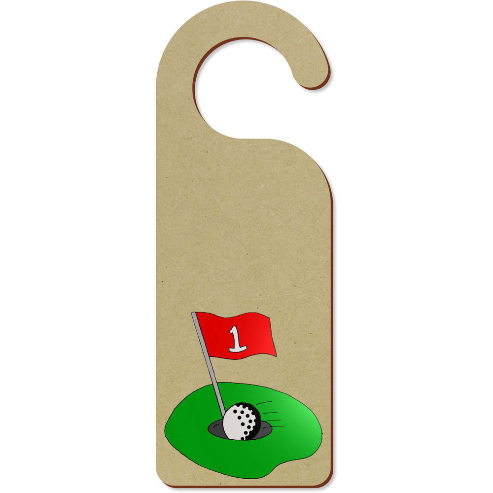 'Golf Ball & Hole' 200mm x 72mm Door Hanger / Sign (DH00020589)