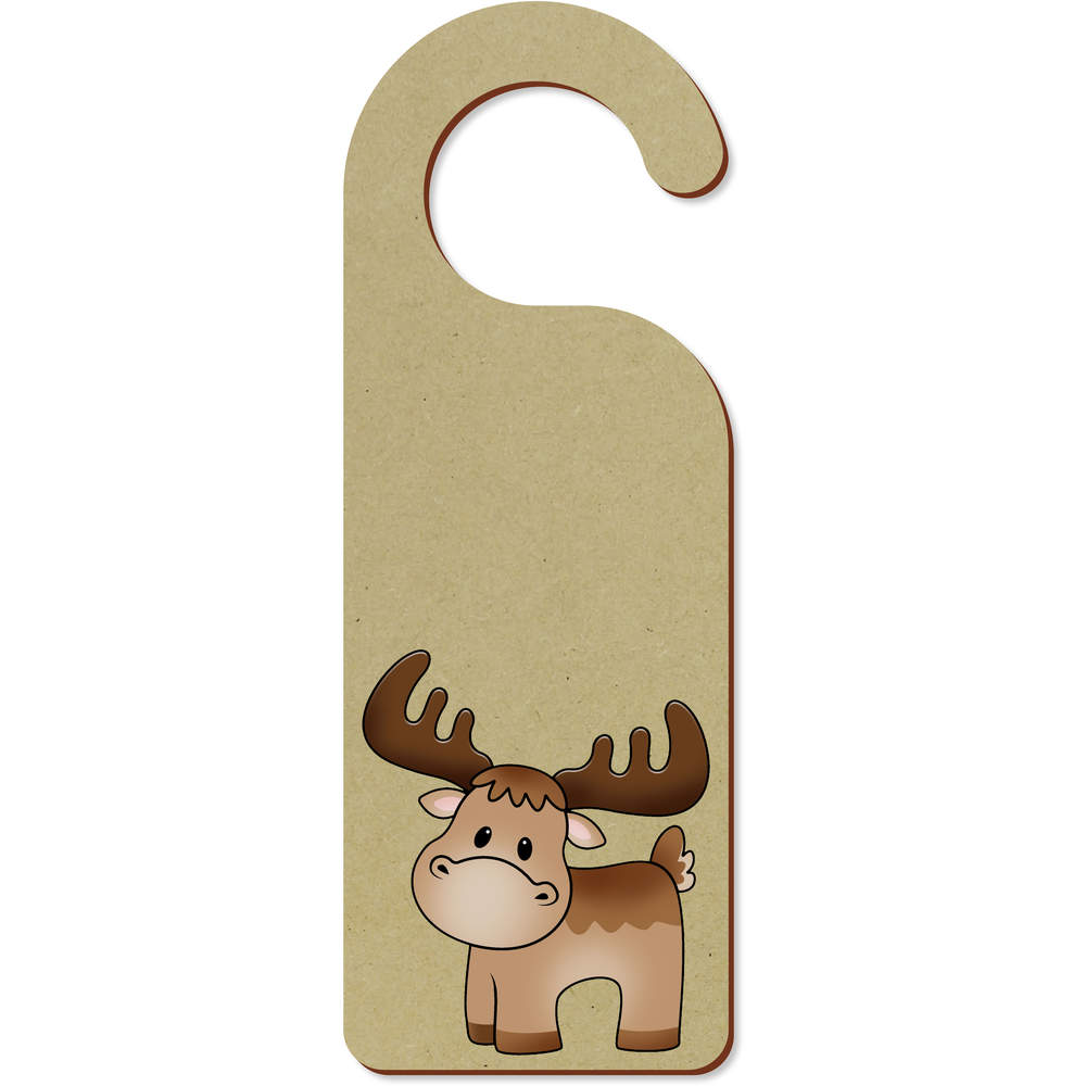 'Cute Moose' 200mm x 72mm Door Hanger / Sign (DH00024333)