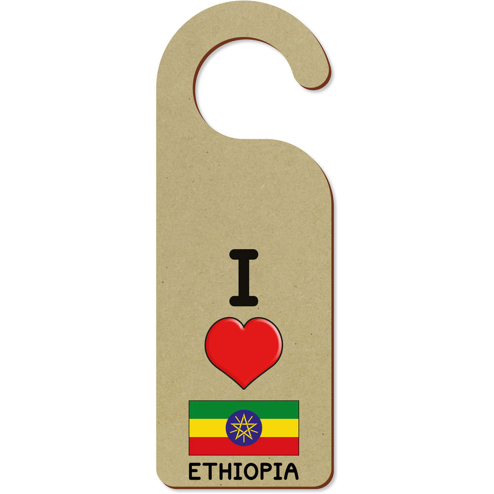 'I Love Ethiopia' 200mm x 72mm Door Hanger / Sign (DH00028323)