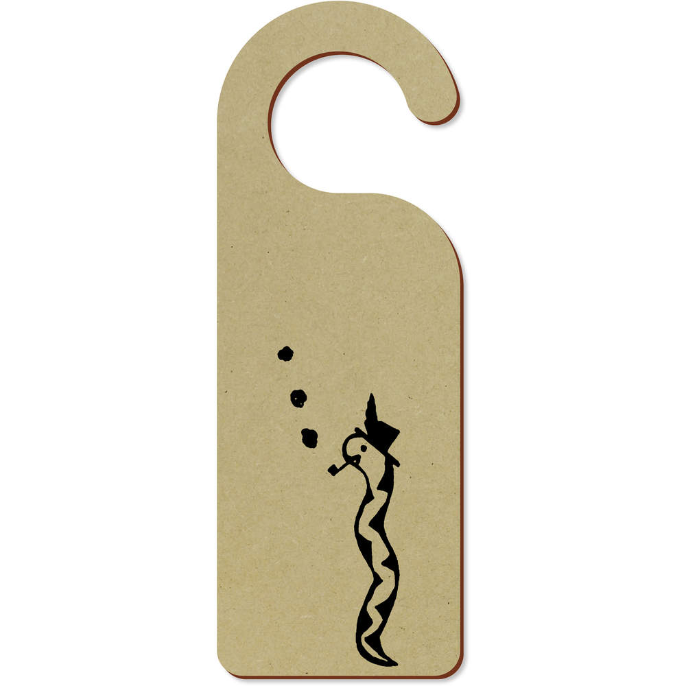 'Fancy Snake With Pipe' 200mm x 72mm Door Hanger / Sign (DH00029772)