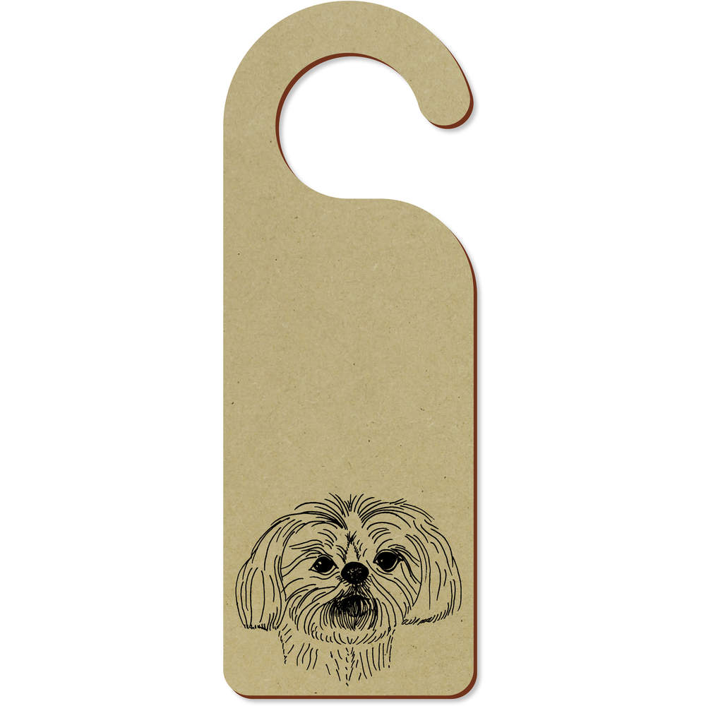 'Shih Tzu Head' 200mm x 72mm Door Hanger / Sign (DH00030791)