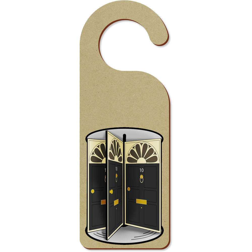 'Ten Downing Street Revolving Door' 200mm x 72mm Door Hanger / Sign (DH00030974)