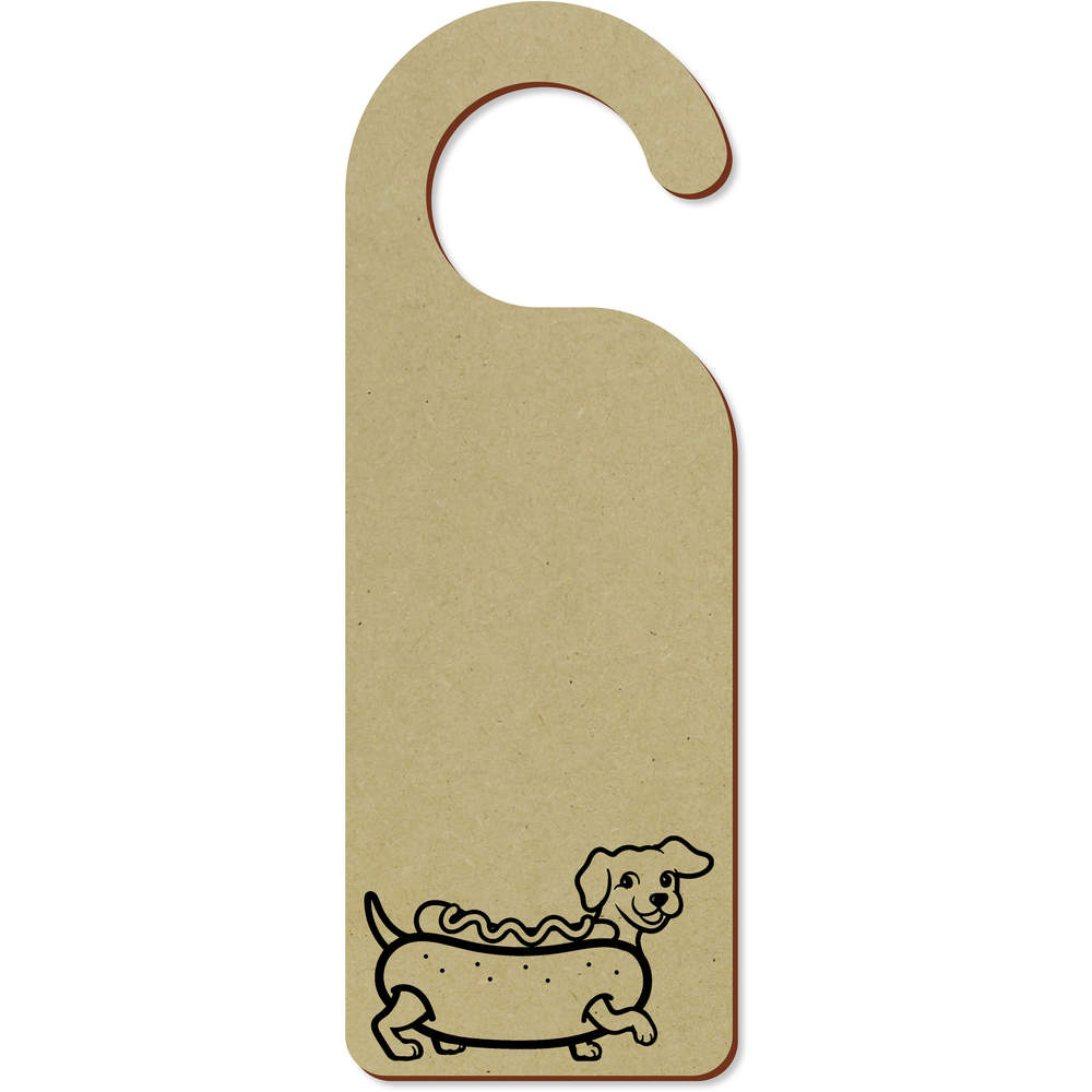 'Hot Dog Sausage Dog' 200mm x 72mm Door Hanger / Sign (DH00032963)