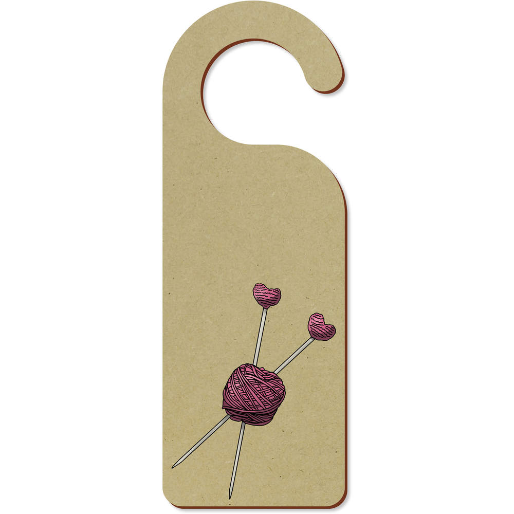 'Knitting Needles & Thread' 200mm x 72mm Door Hanger / Sign (DH00033336)