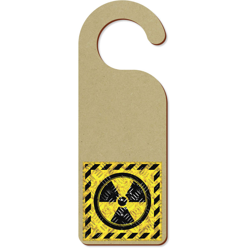 'Nuclear Radiation' Wooden Door Hanger / Sign - 20cm - Bedroom, Office, Hotel and Home Notice Plaque (DH00036825)