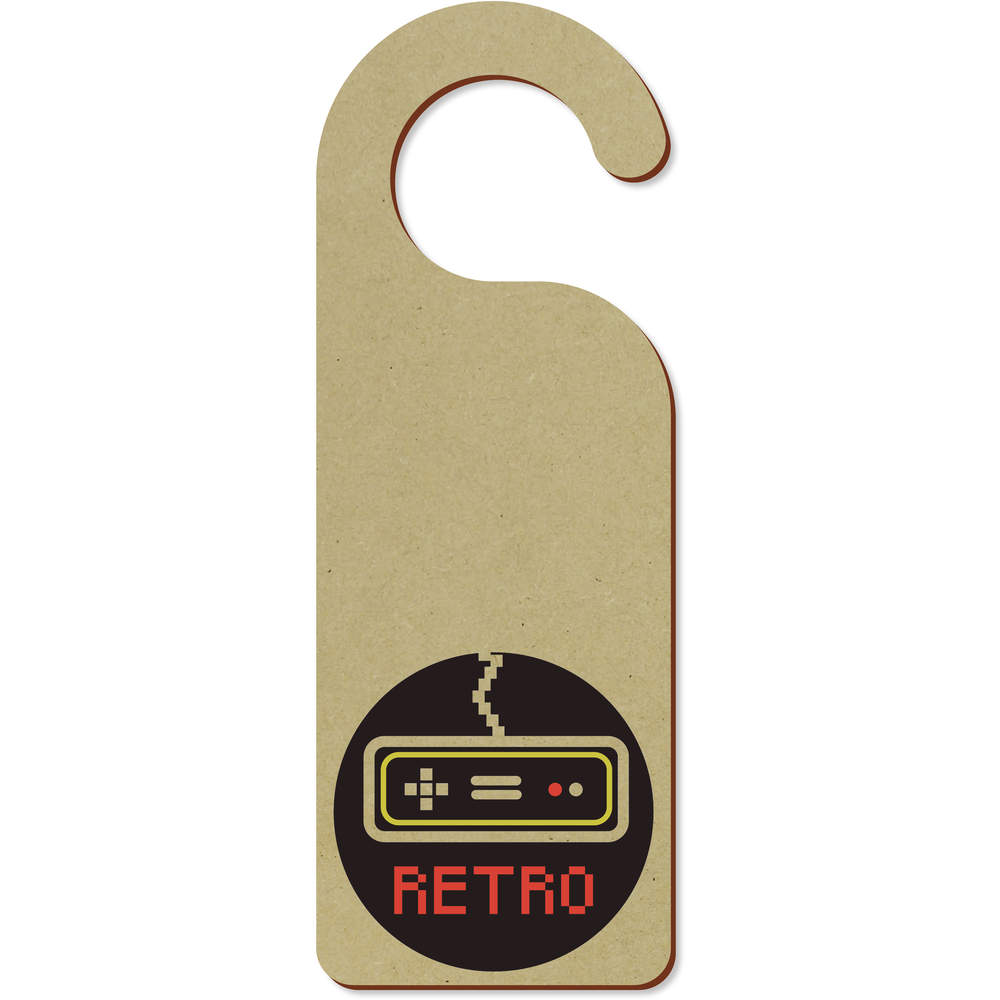 'Retro Game Controller' 200mm x 72mm Door Hanger / Sign (DH00038406)