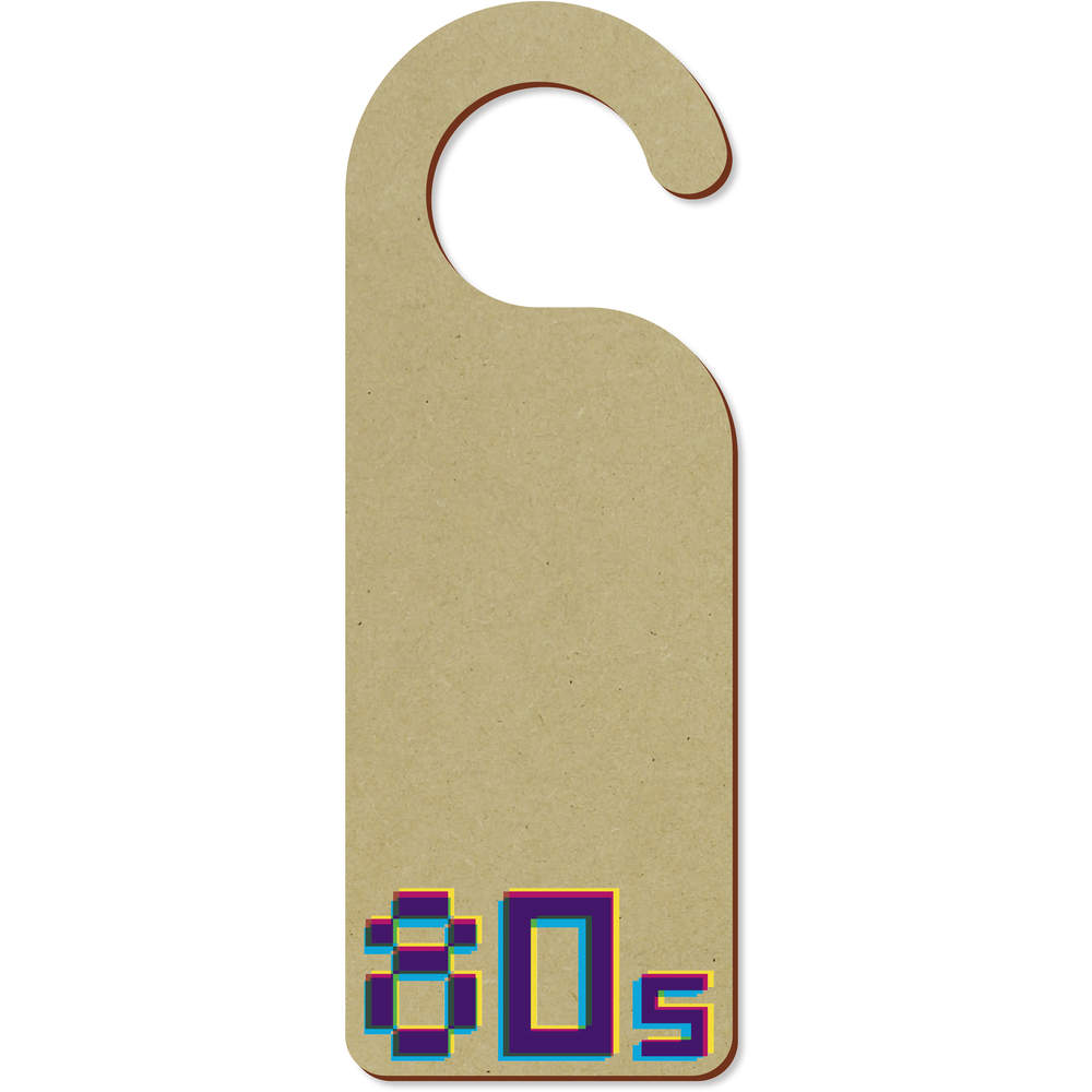 '80s Pixel Word' 200mm x 72mm Door Hanger / Sign (DH00038412)