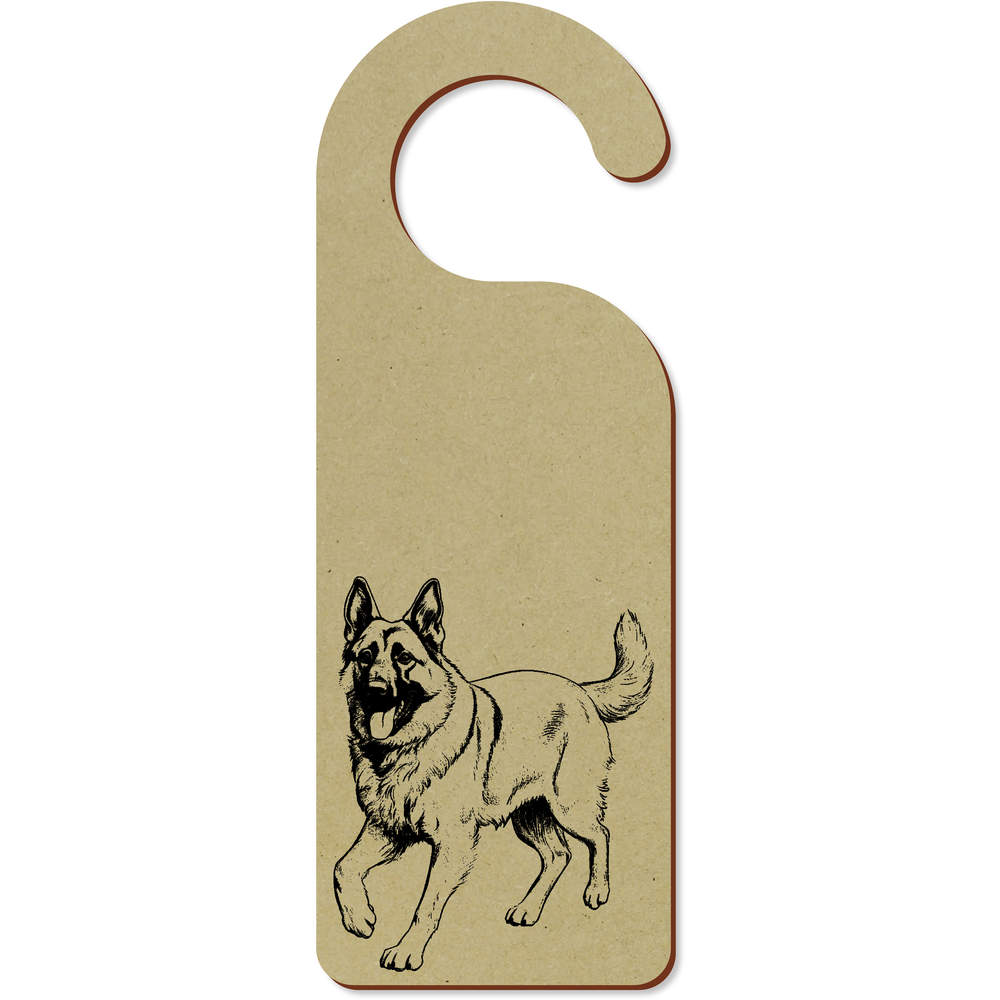 'German Shepherd Walking' 200mm x 72mm Door Hanger / Sign (DH00038535)