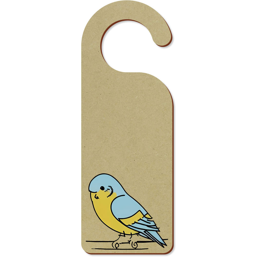 'Blue Budgie' 200mm x 72mm Door Hanger / Sign (DH00038592)