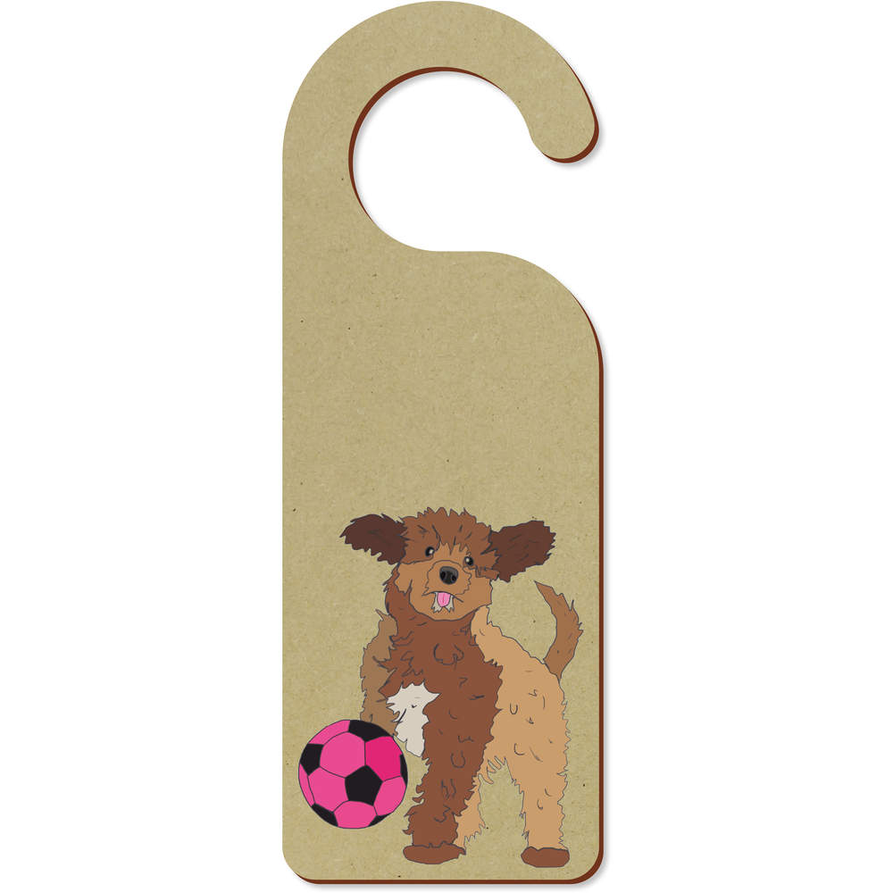 'Playing Cockapoo Puppy ' 200mm x 72mm Door Hanger / Sign (DH00039328)