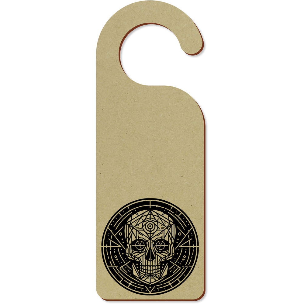 'Geometric Skull' 200mm x 72mm Door Hanger / Sign (DH00040001)