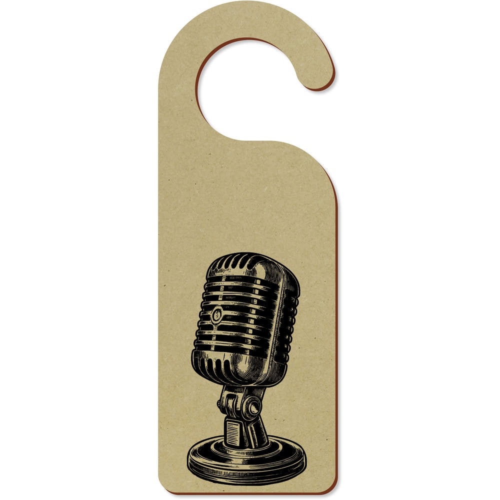 'Microphone' 200mm x 72mm Door Hanger / Sign (DH00040037)