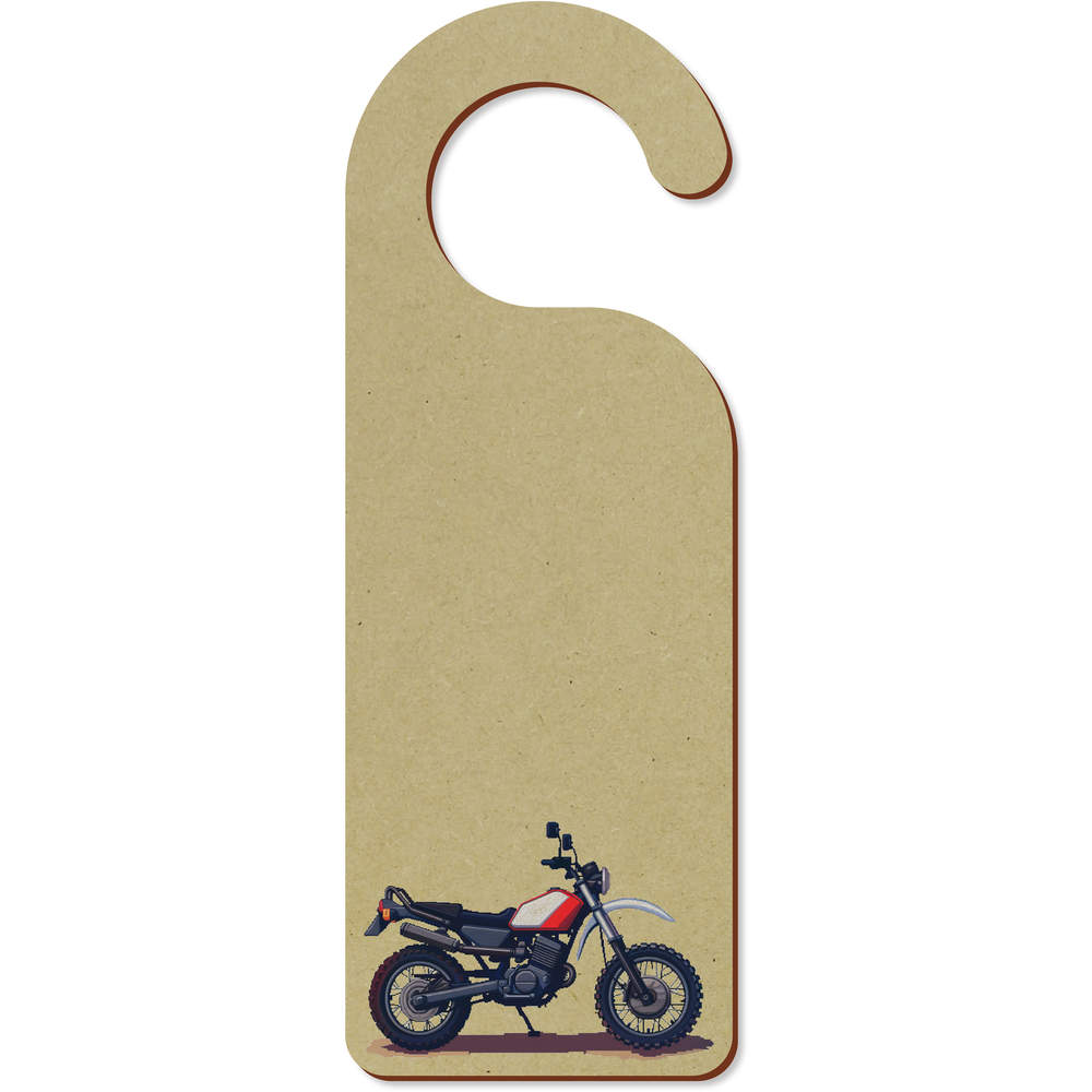 'Dirt Bike Pixel Art' 200mm x 72mm Door Hanger / Sign (DH00040378)