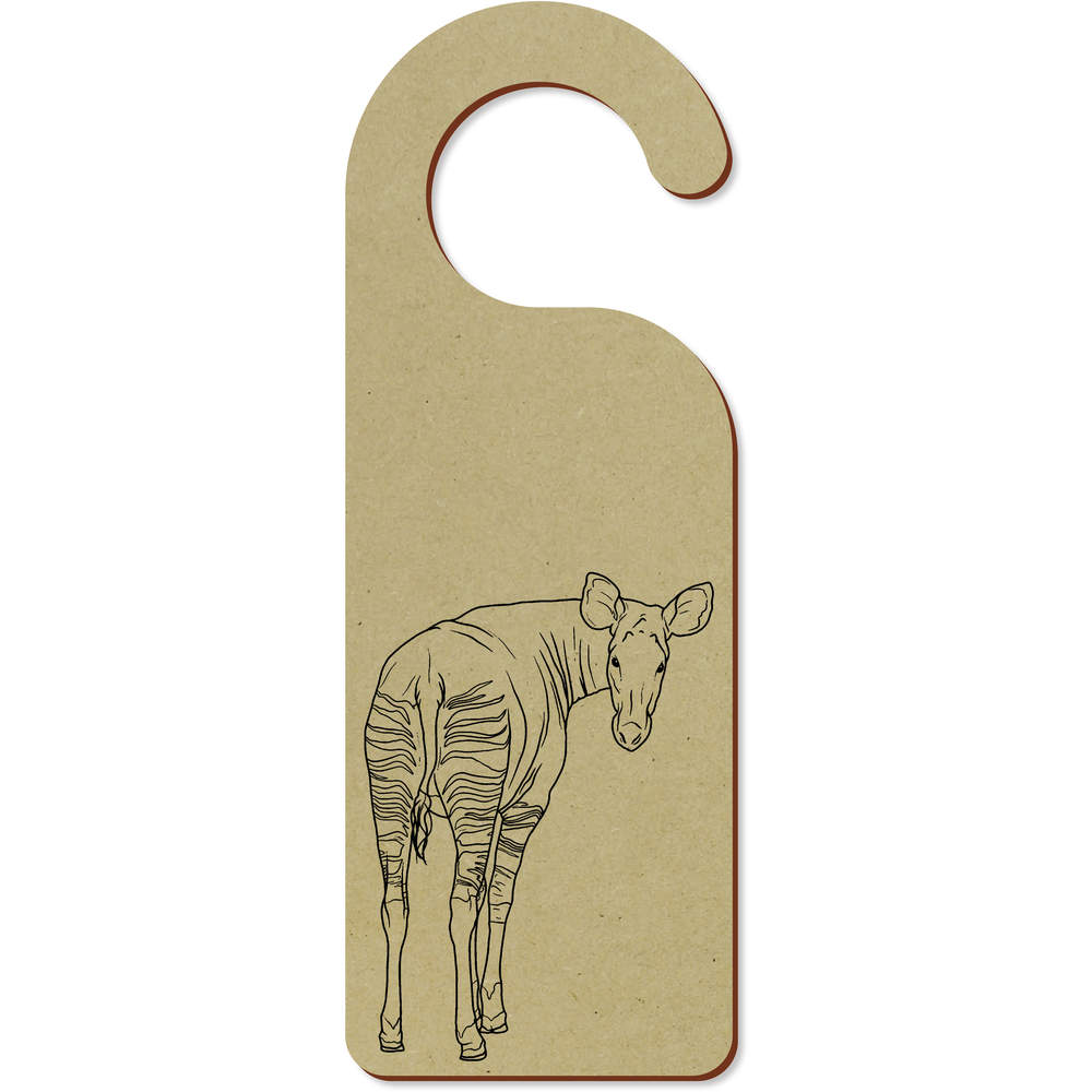 'Okapi Looking Back' 200mm x 72mm Door Hanger / Sign (DH00040897)