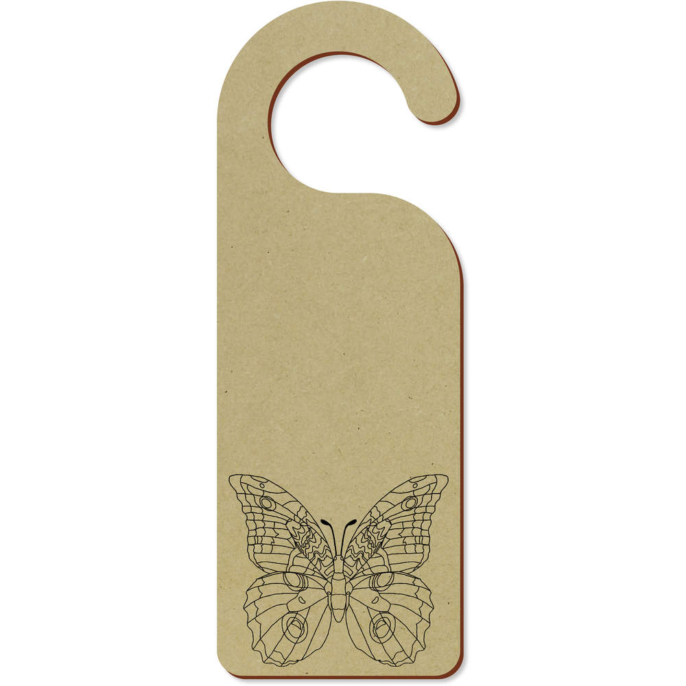 'Ornate Botanical Butterfly ' 200mm x 72mm Door Hanger / Sign (DH00041211)