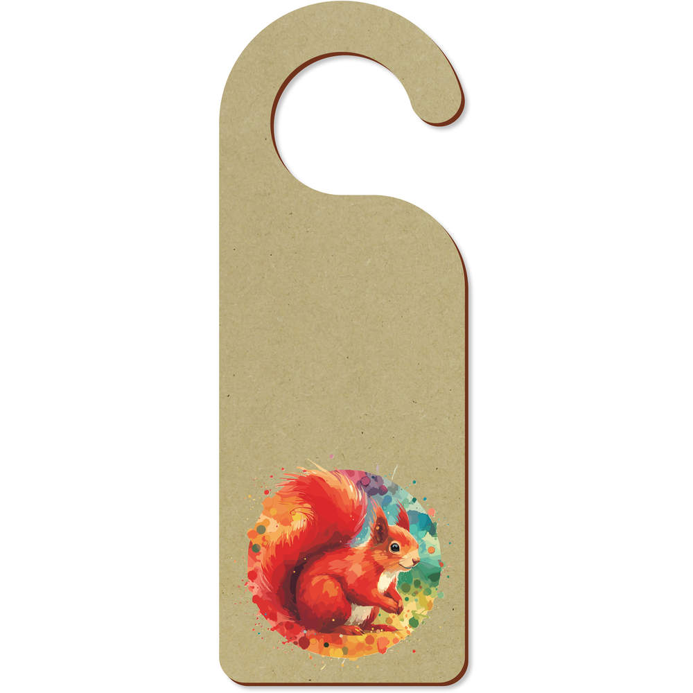 'Red Squirrel' 200mm x 72mm Door Hanger / Sign (DH00041790)