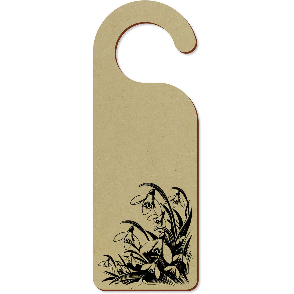 'Snowdrop Flowers' 200mm x 72mm Door Hanger / Sign (DH00041996)