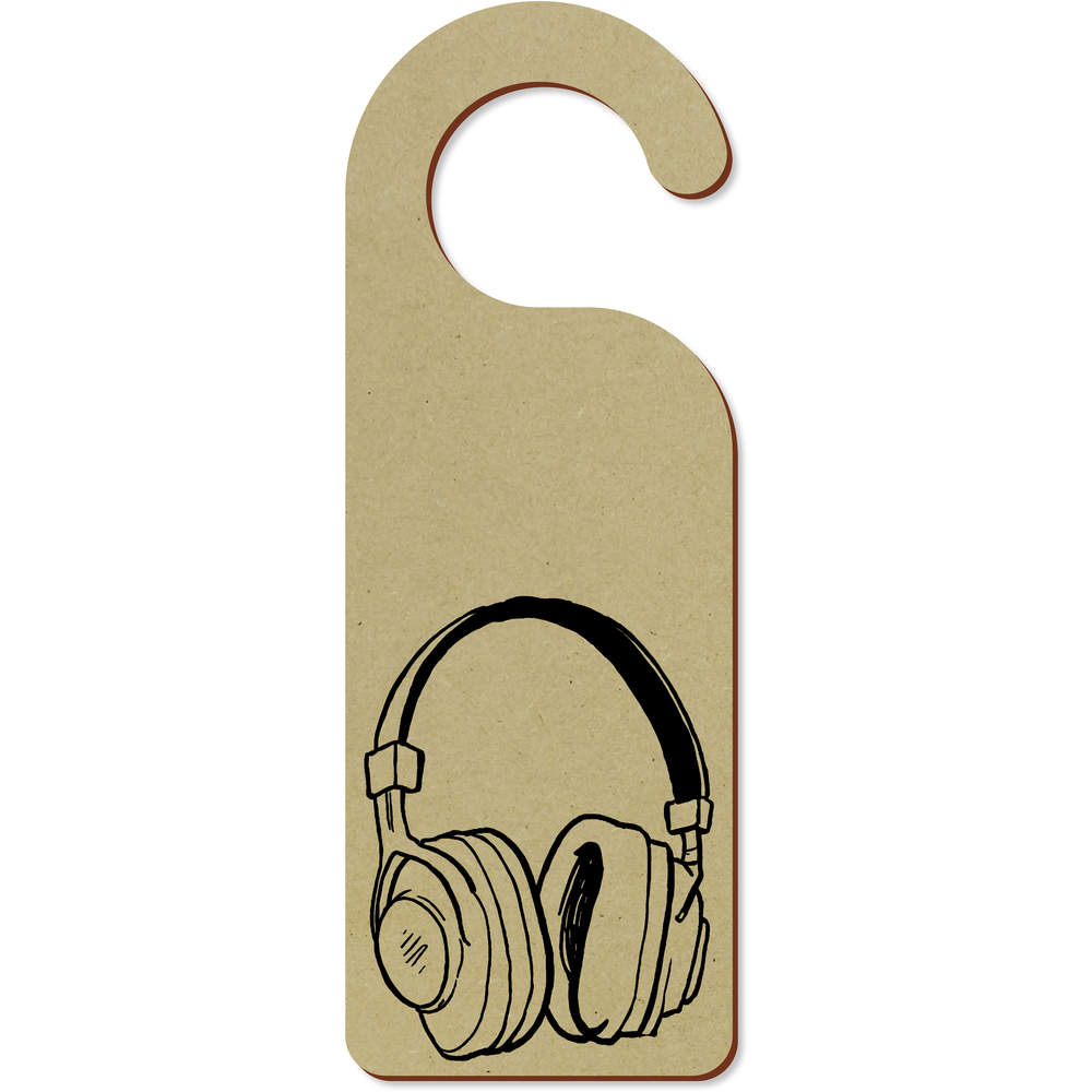 'Headphones' 200mm x 72mm Door Hanger / Sign (DH00042459)