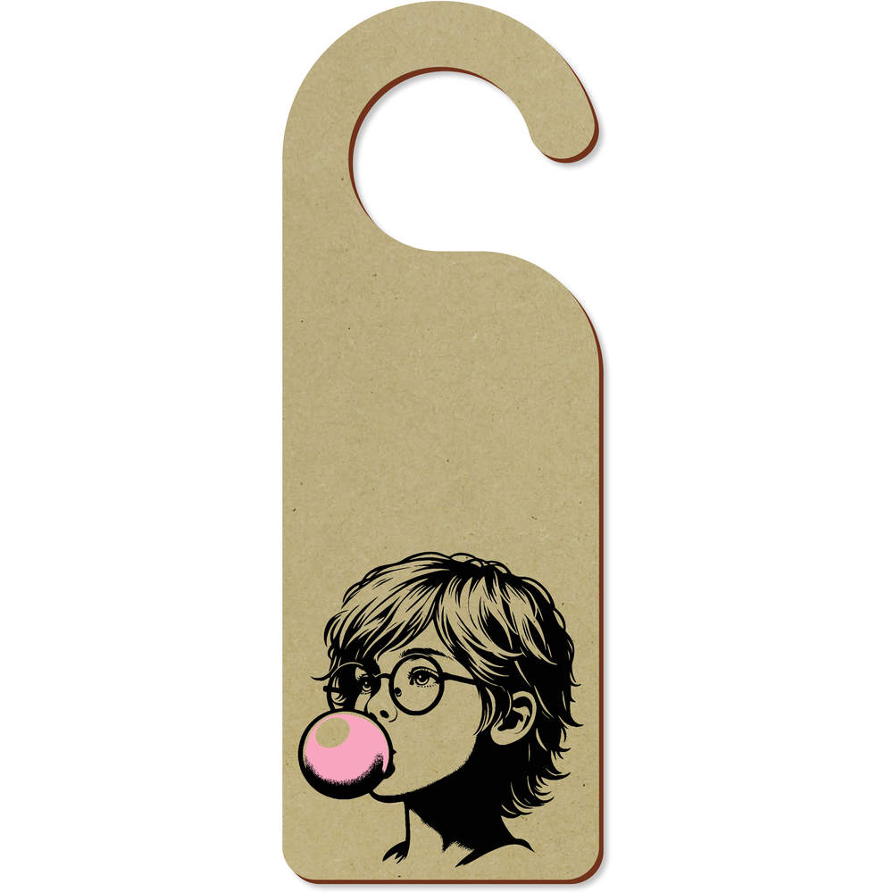 'Bubble Gum Girl' 200mm x 72mm Door Hanger / Sign (DH00042588)