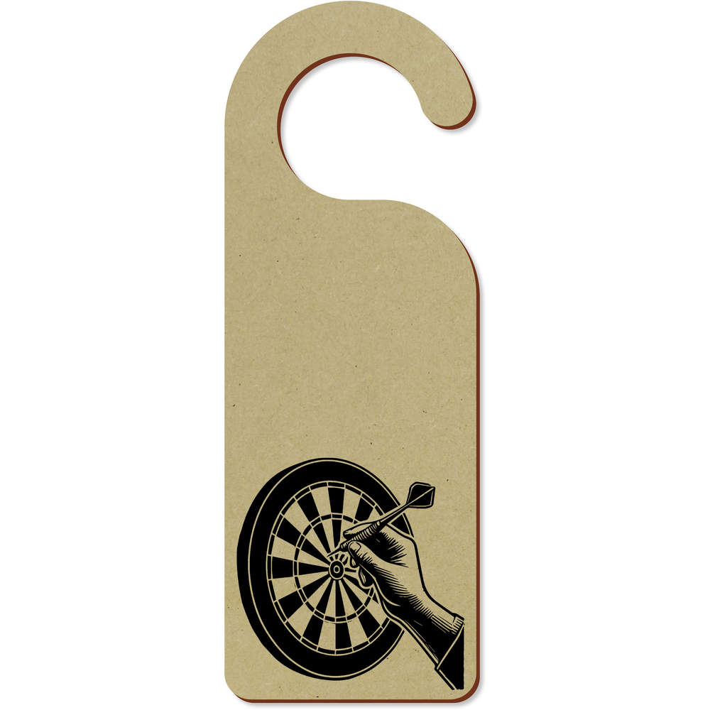 'Dartboard & Dart' 200mm x 72mm Door Hanger / Sign (DH00042885)