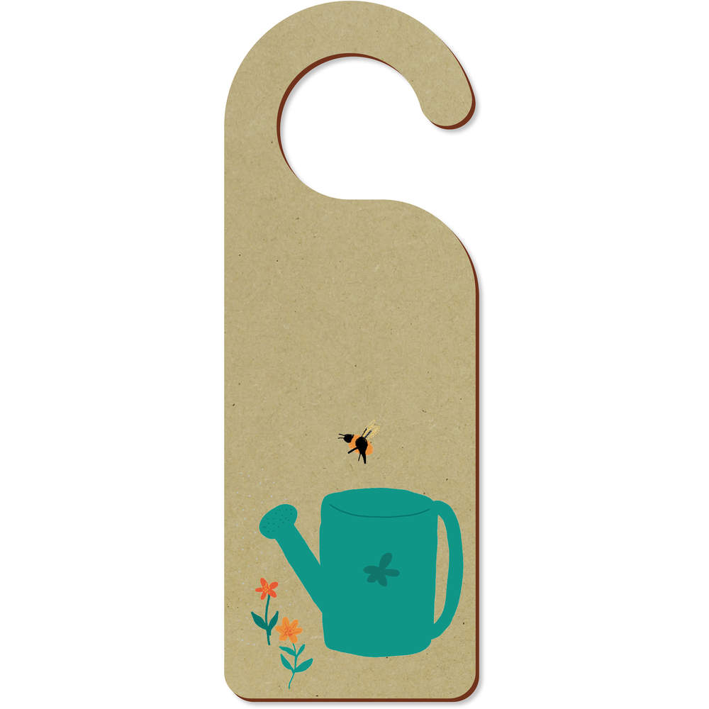 'Watering The Flowers ' 200mm x 72mm Door Hanger / Sign (DH00043010)