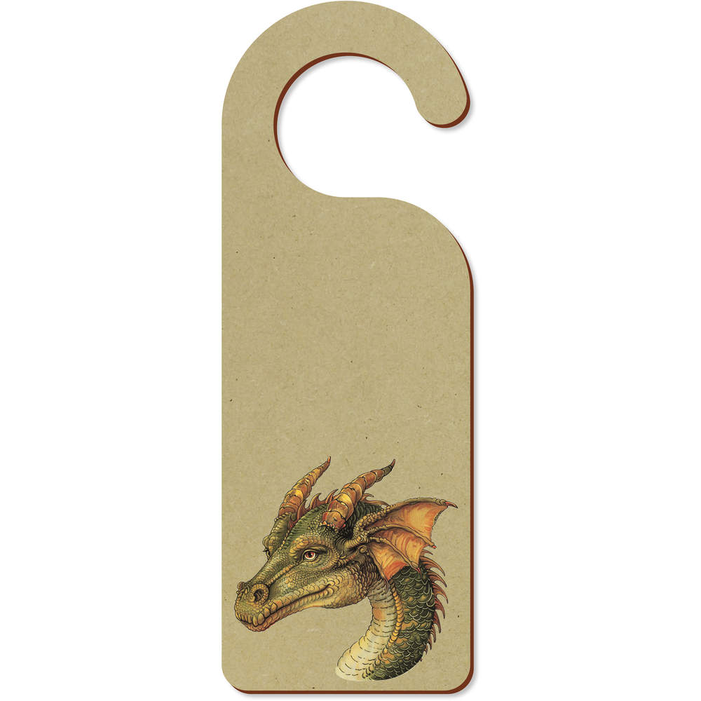 'Green Dragon Head' 200mm x 72mm Door Hanger / Sign (DH00043443)
