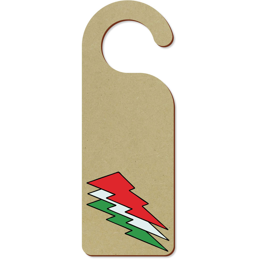 'Italian Flag Sign' 200mm x 72mm Door Hanger / Sign (DH00043590)