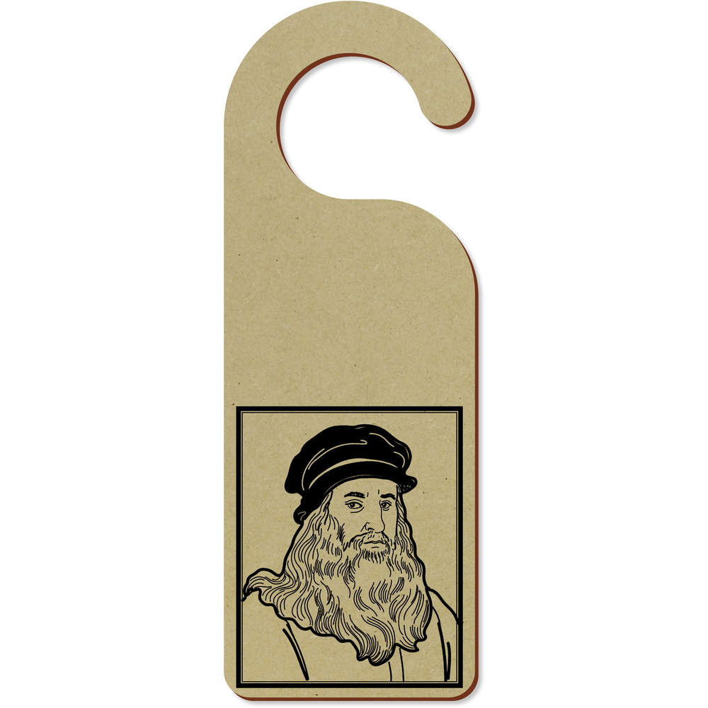 'Leonardo da Vinci' 200mm x 72mm Door Hanger / Sign (DH00044659)
