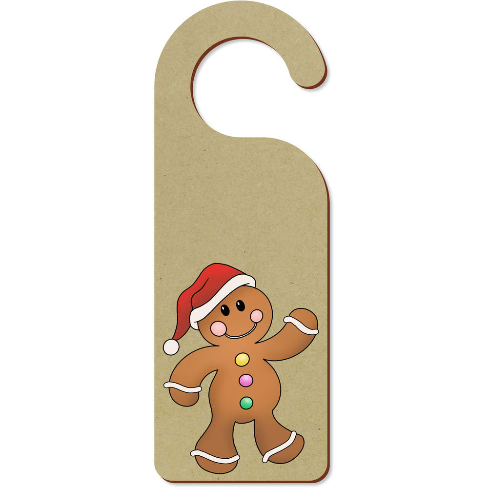 'Waving Gingerbread Person' 200mm x 72mm Door Hanger / Sign (DH00044996)