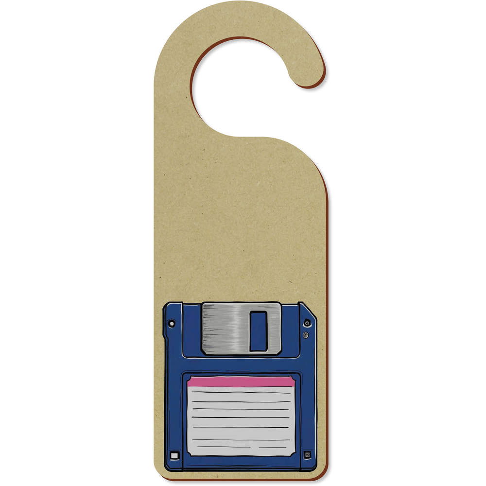 'Blue Floppy Disk' 200mm x 72mm Door Hanger / Sign (DH00045140)