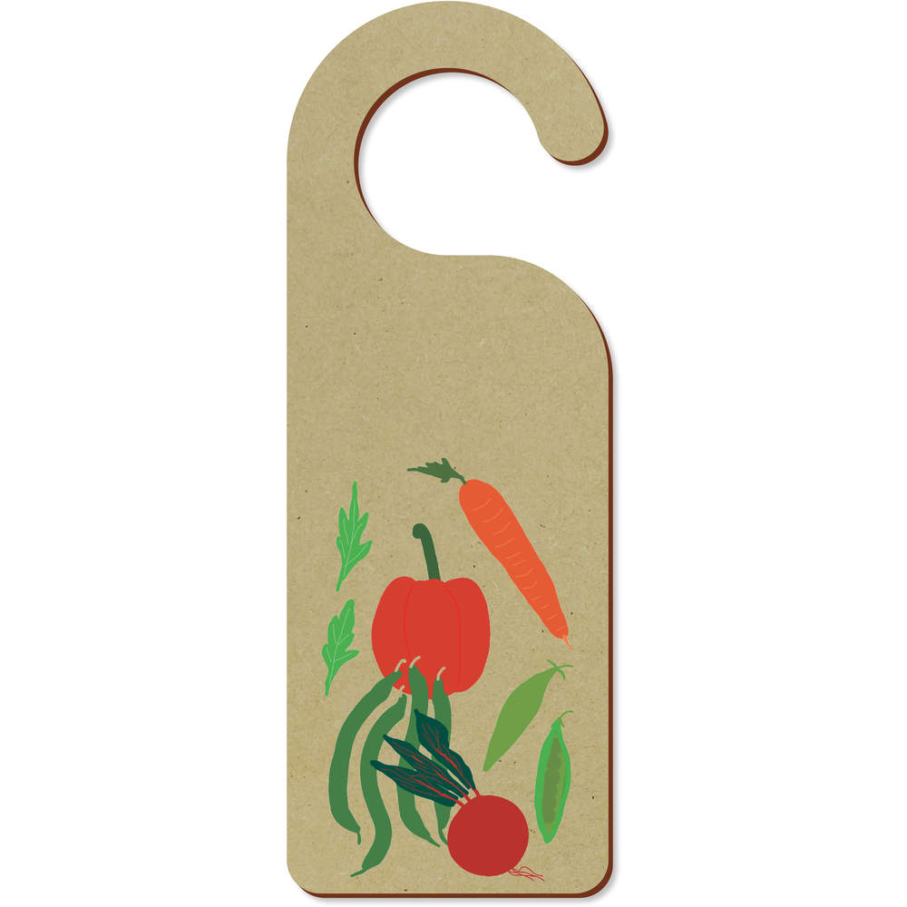 'A Colourful Array Of Salad And Vegetables ' 200mm x 72mm Door Hanger / Sign (DH00045433)