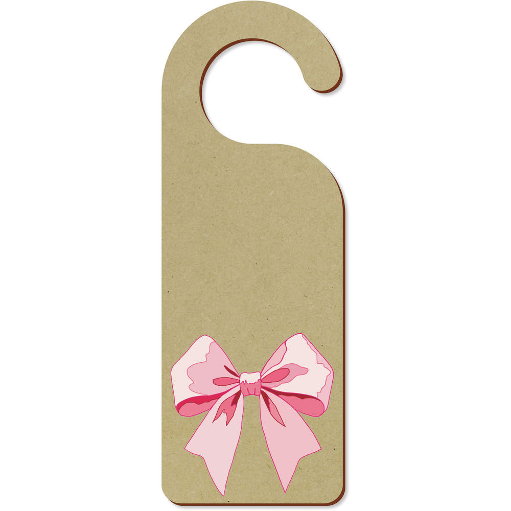'Pink Bow' 200mm x 72mm Door Hanger / Sign (DH00045439)
