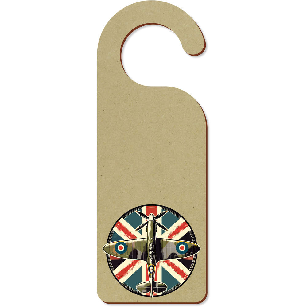 'Spitfire Aeroplane' 200mm x 72mm Door Hanger / Sign (DH00045618)