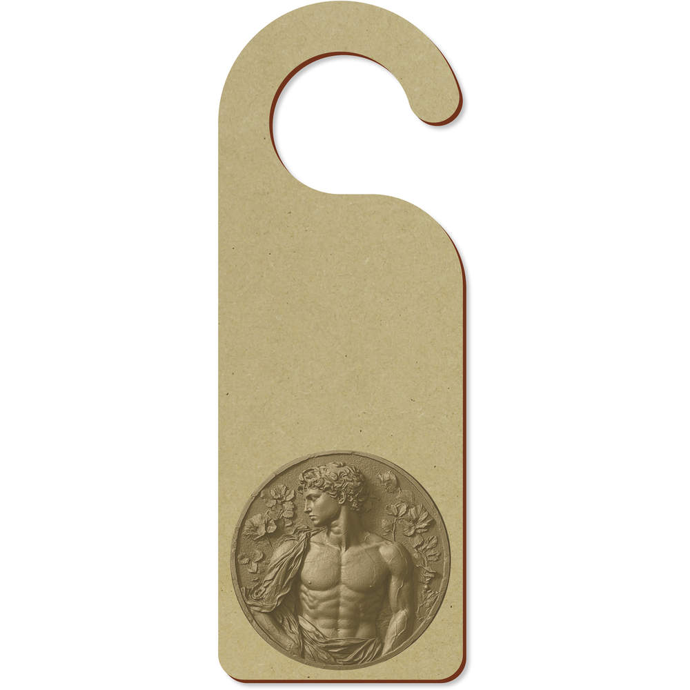 'Coin with Greek Muscular Man ' 200mm x 72mm Door Hanger / Sign (DH00045726)