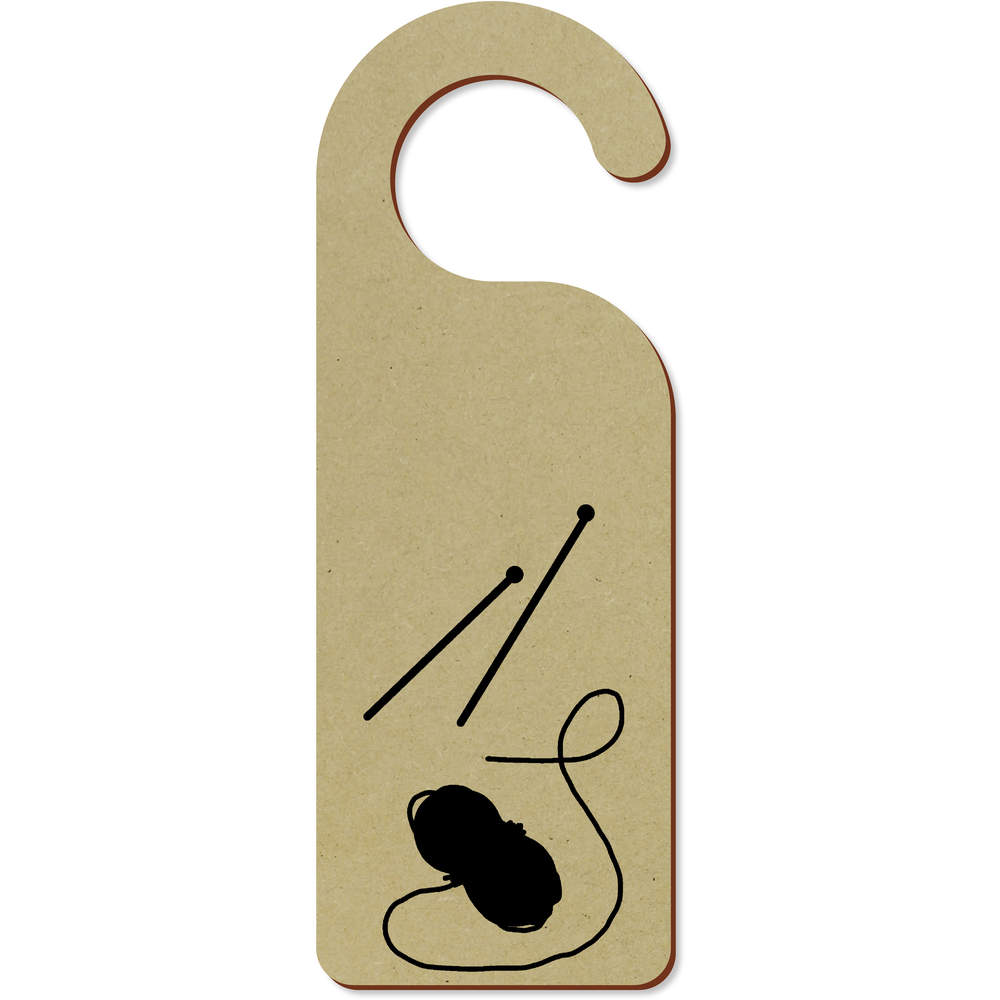'Knitting A Scarf' 200mm x 72mm Door Hanger / Sign (DH00045965)