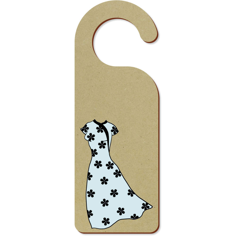 'Floral Print Dress' 200mm x 72mm Door Hanger / Sign (DH00046054)