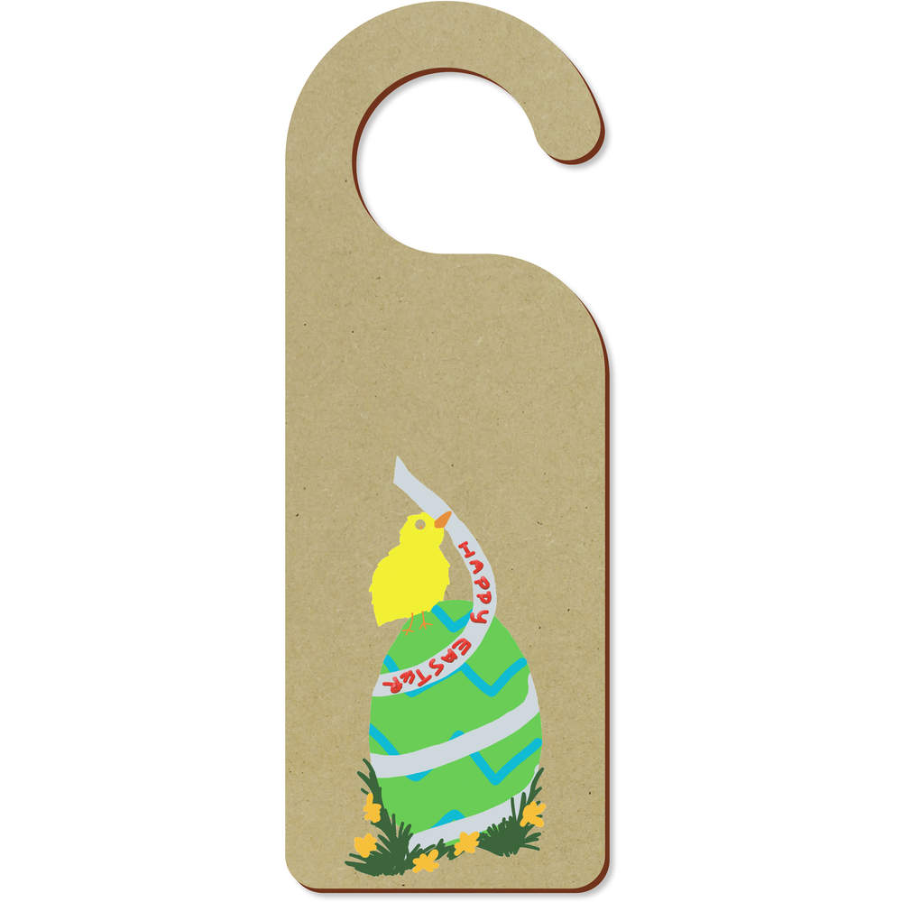 'Easter Chick With A Message ' 200mm x 72mm Door Hanger / Sign (DH00046726)