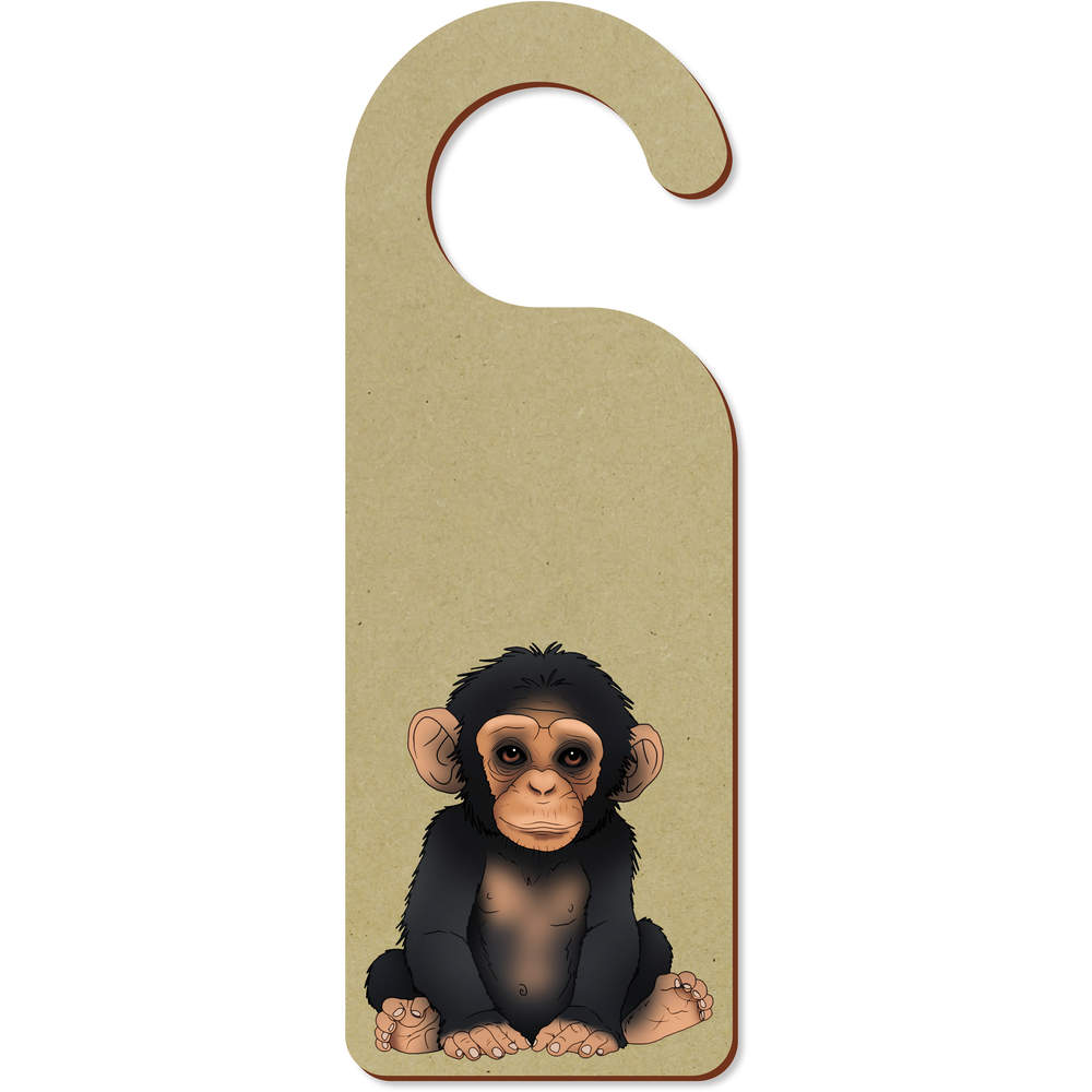 'Charming Baby Monkey' 200mm x 72mm Door Hanger / Sign (DH00047090)