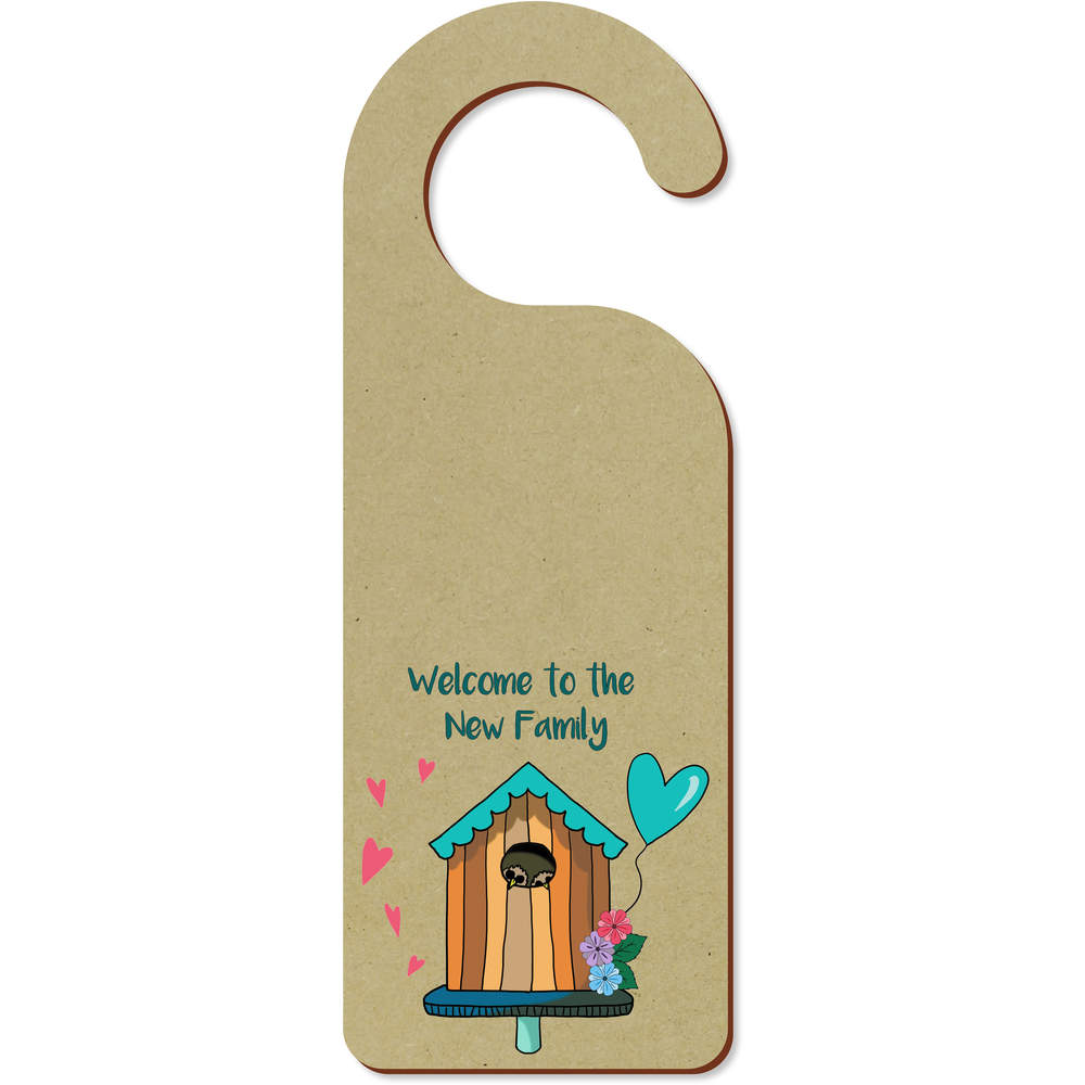 'Welcome New Family' 200mm x 72mm Door Hanger / Sign (DH00047179)