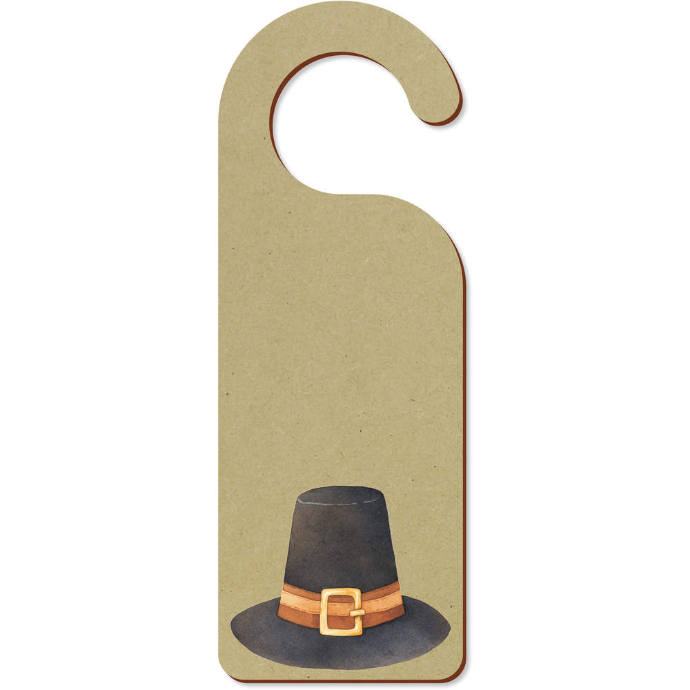 'Thanksgiving Hat' 200mm x 72mm Door Hanger / Sign (DH00048327)