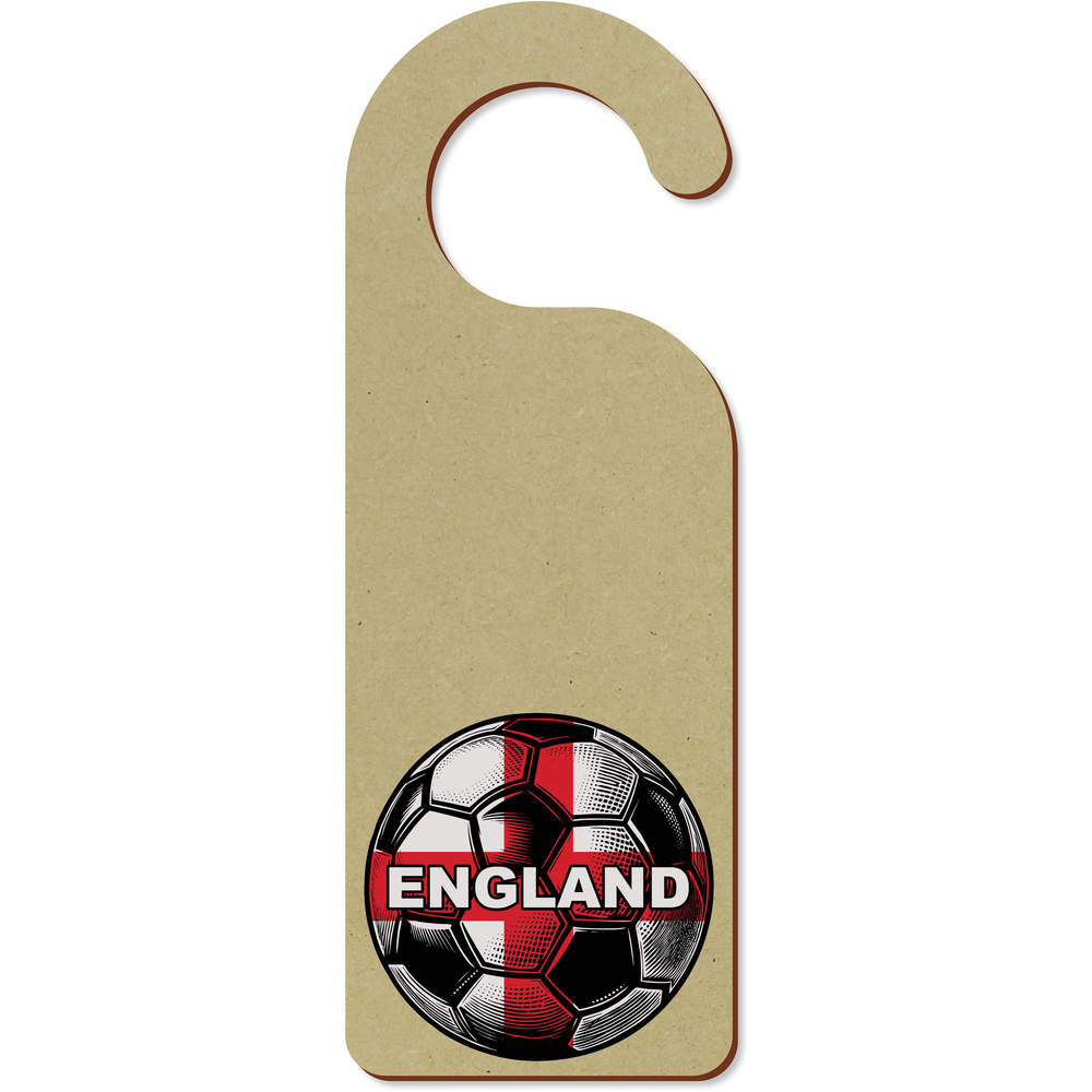 'England Flag Soccer Ball' 200mm x 72mm Door Hanger / Sign (DH00048644)