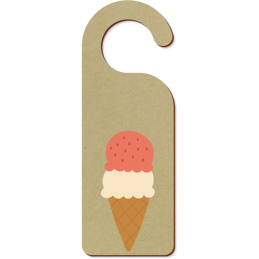 'Double Scoop Ice Cream Cone' 200mm x 72mm Door Hanger / Sign (DH00049500)