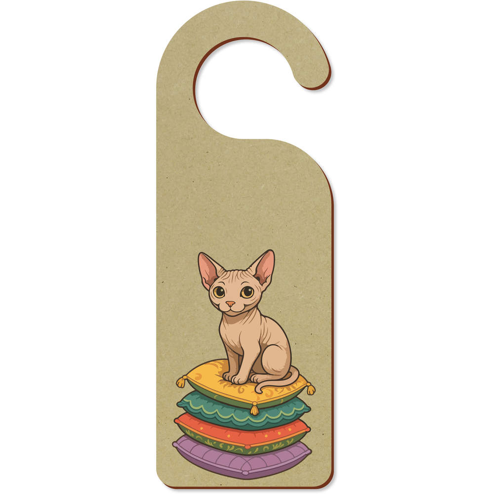 'Relaxed Sphinx Cat' 200mm x 72mm Door Hanger / Sign (DH00050396)