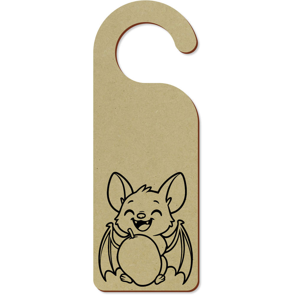 'Happy Fruit Bat' 200mm x 72mm Door Hanger / Sign (DH00050570)