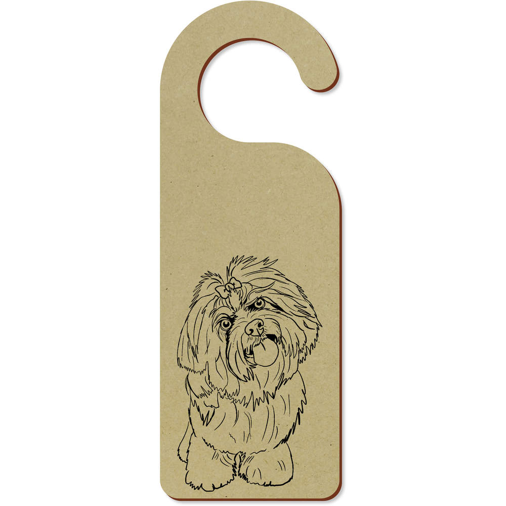 'Lhasa Apso Dog' 200mm x 72mm Door Hanger / Sign (DH00050839)